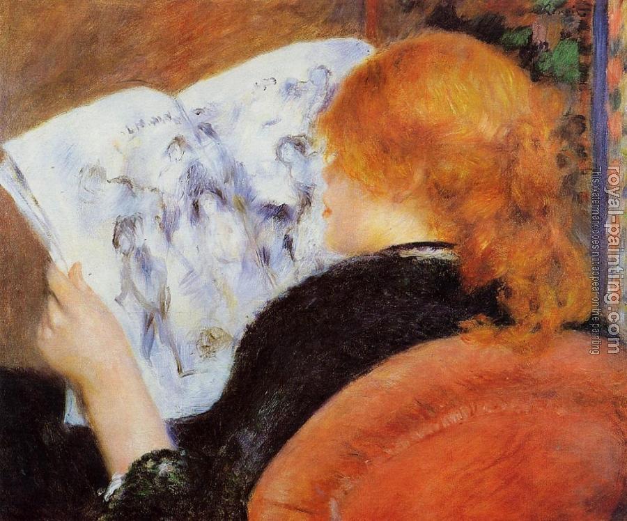 Pierre Auguste Renoir : Young Woman Reading an Illustrated Journal